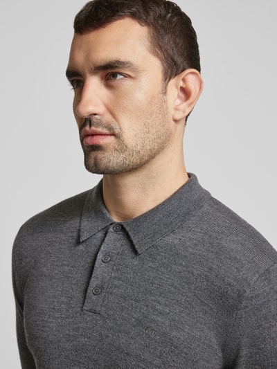 Michael Kors Regular fit poloshirt met labelstitching, model 'CORE' Middengrijs - 3