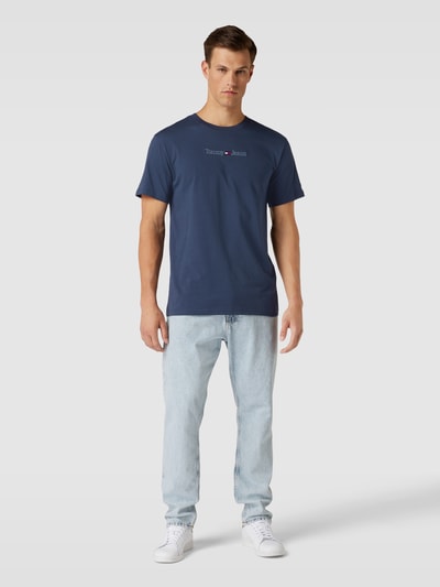 Tommy Jeans T-Shirt aus Baumwolle mit Label-Stitching Marine 1