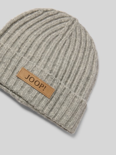 JOOP! Beanie met labeldetail, model 'Aiana' Lichtgrijs gemêleerd - 2
