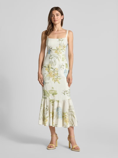 GUESS Midikleid aus Leinen-Mix mit Volantsaum Modell 'RORY' Lind 4