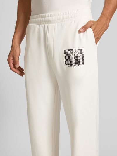 CARLO COLUCCI Wide Fit Sweatpants mit Logo-Print Offwhite 3