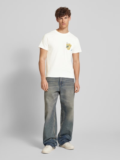 Blend T-Shirt mit geripptem Rundhalsausschnitt Modell 'BHJEM' Weiss 1