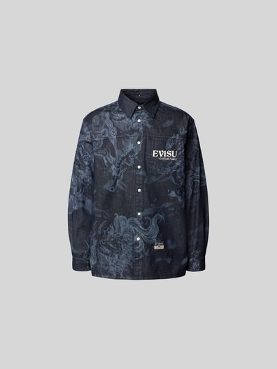 Evisu Relaxed Fit Hemdjacke in Denim-Optik BLACK 2