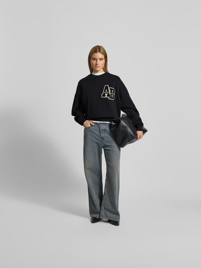 Anine Bing Oversized Sweatshirt mit Logo-Detail Black 1