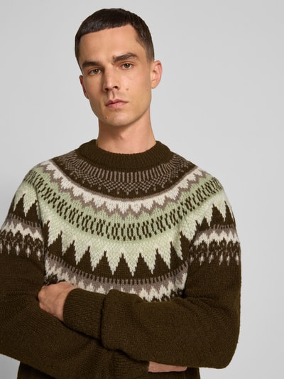 Closed Pullover in Strick-Optik aus Woll-Mix Schoko 3