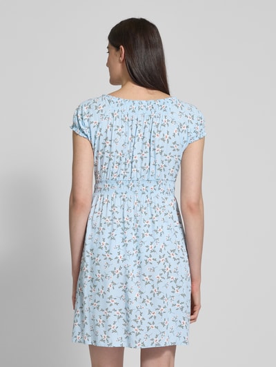 Apricot Mini-jurk van viscose met pofmouwen Lichtblauw - 5