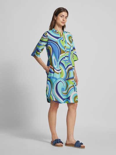 Emily Van den Bergh Knielange jurk met all-over print Blauw - 1