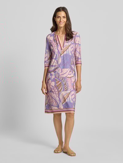 Christian Berg Woman Selection Knielanges Kleid mit Tunikakragen Mauve 4