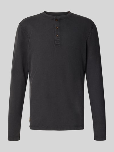 Superdry Longsleeve mit Strukturmuster und Knopfleiste Black 2