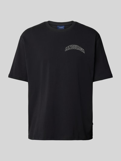 Lindbergh Oversized T-shirt met labelprint Middengrijs - 2