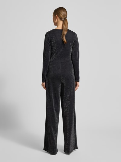Milano Italy Schimmernder Jumpsuit mit Knotendetail Black 5