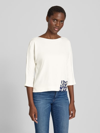 Marc Cain Regular Fit T-Shirt mit Logo-Detail Offwhite 4