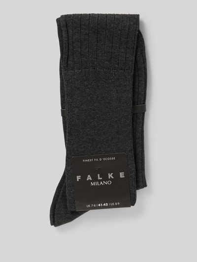 Falke Socken mit Label-Detail Modell 'MILANO' Anthrazit 3