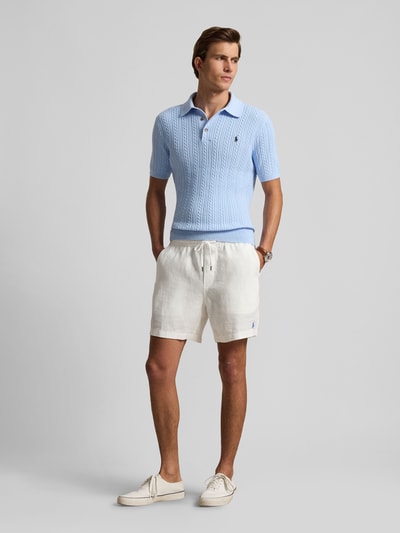 Polo Ralph Lauren Slim Fit Poloshirt aus Baumwoll-Strick Hellblau 1