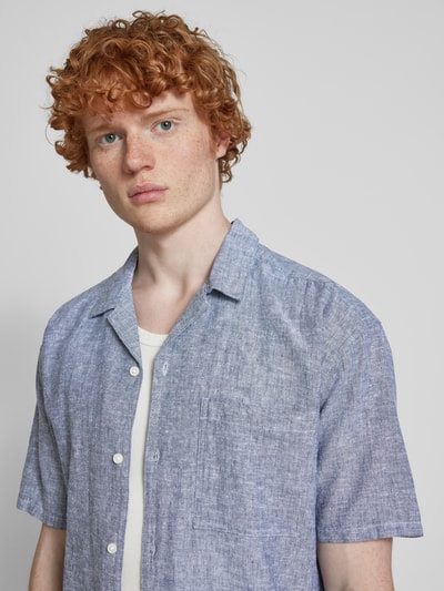 Only & Sons Relaxed fit vrijetijdsoverhemd met 1/2-mouwen, model 'CAIDEN' Donkerblauw - 3