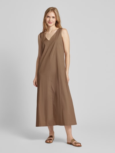 ROBE LÉGÈRE Midi-jurk met V-hals Hazelnoot - 4