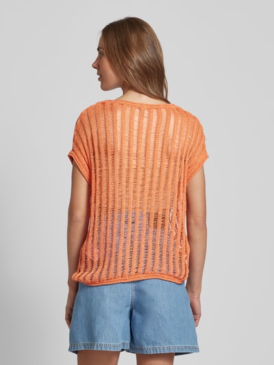 Soyaconcept Strickshirt mit V-Ausschnitt Modell 'Eman' Orange 5