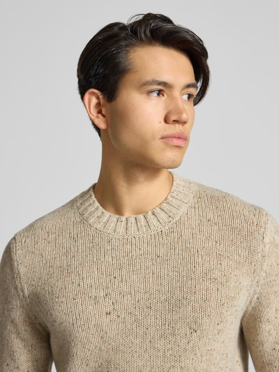 Marc O'Polo Denim Regular fit gebreide pullover van scheerwolmix Offwhite - 3