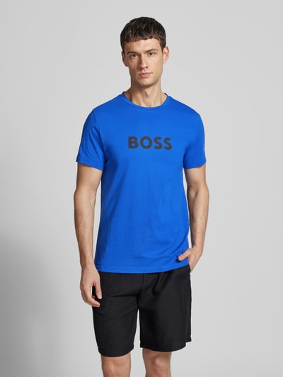 BOSS T-shirt z nadrukiem z logo Królewski niebieski 4