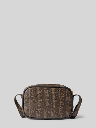 Produktfoto, Umhängetasche mit Logo-Print von Lacoste, braune Grundfarbe mit dunklem Muster, strukturierte Oberfläche, Herren Umhängetasche von Lacoste