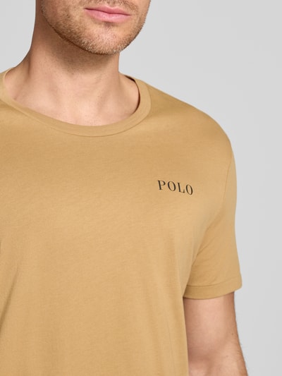 Polo Ralph Lauren Underwear Regular Fit T-Shirt mit Logo-Print Modell 'Crew' Camel 3