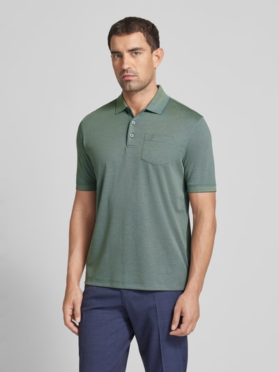 bugatti Koszulka polo o kroju regular fit z kieszenią na piersi Butelkowy zielony 4