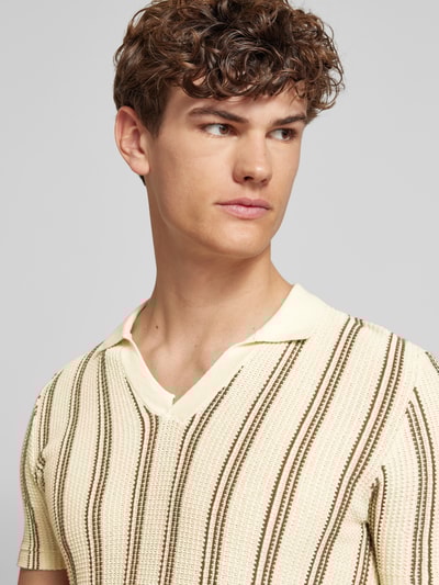 Blend Slim fit poloshirt met ribboorden, model 'BHAMOS' Zand - 3