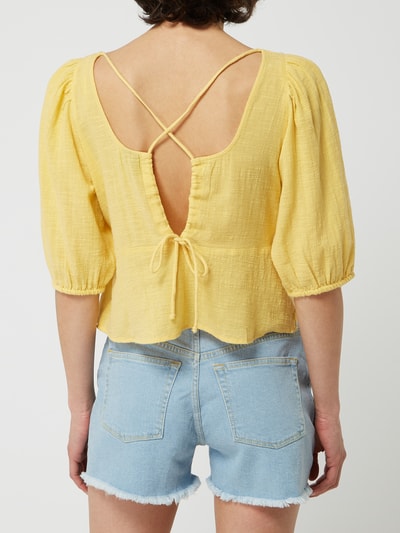 Vero Moda Cropped Blusenshirt aus Baumwolle Modell 'Gabi' Gelb 5