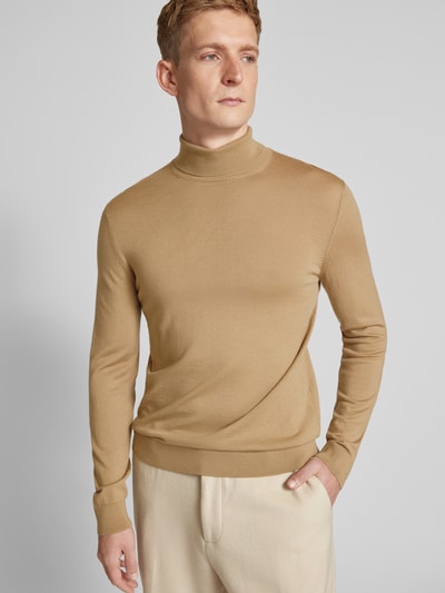 SELECTED HOMME Gebreide pullover van lanawol, model 'TRAY' Camel - 3