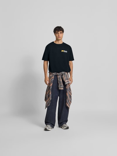 RHUDE T-Shirt mit Label-Print Black 1