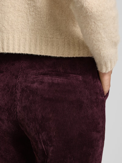 CAMBIO Wide Fit Cordhose mit Bügelfalten Modell 'Amelie' Bordeaux 3