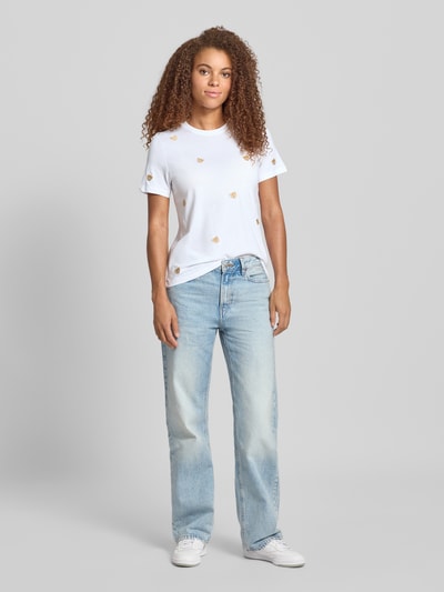 ONLY Regular Fit T-Shirt aus reiner Baumwolle Modell 'KETTY LIFE' Weiss 1