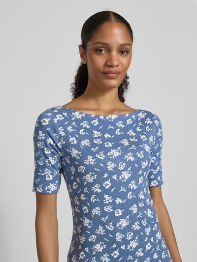 Lauren Ralph Lauren Midikleid mit U-Boot-Ausschnitt Modell 'MUNZIE' Bleu Melange 3