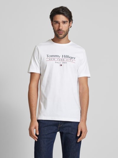 Tommy Hilfiger T-Shirt mit Label-Print Weiss 4