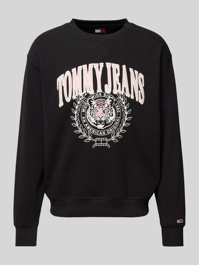 Tommy Jeans Oversized Sweatshirt aus reiner Baumwolle Modell 'VARSITY TIGER' Black 2