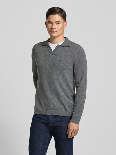 Marc O'Polo Sweter z dzianiny o kroju regular fit z mieszanki bawełny i żywej wełny Antracytowy 4