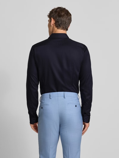 BOSS Slim fit zakelijk overhemd met extra lange mouwen, model 'HANK' Marineblauw - 5
