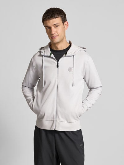 BOSS Green Regular Fit Sweatjacke aus Baumwoll-Mix Hellgrau 4