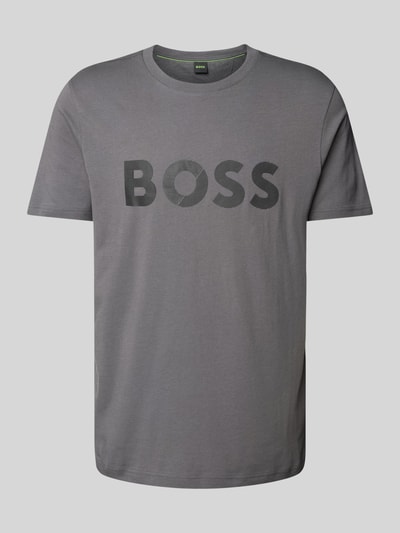 BOSS Green T-Shirt mit Label-Print Anthrazit 1