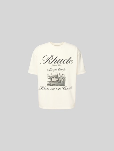 RHUDE T-Shirt mit Label-Print Weiss 2