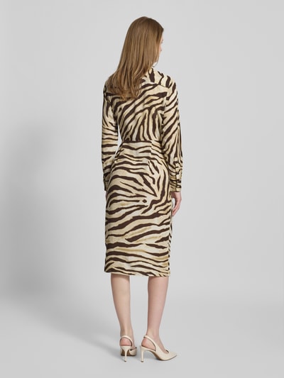 Lauren Ralph Lauren Midikleid mit Allover-Animal-Print Modell 'Jaybin' Mittelbraun Mel 5