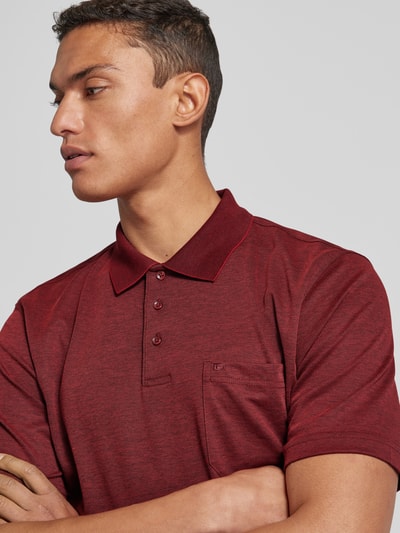 Christian Berg Men Regular fit poloshirt met borstzak Bordeaux - 3