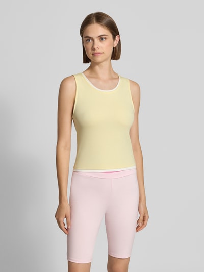 OH APRIL Top w efekcie warstw model 'Eden' Jasnożółty 4