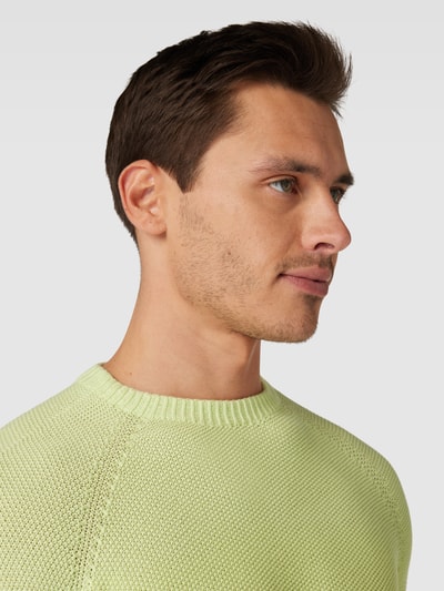 Paul & Shark Gebreide pullover in batiklook Neongeel gemêleerd - 3