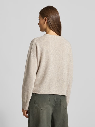Drykorn Gebreide pullover met ribboorden, model 'MALESE' Zand gemêleerd - 5