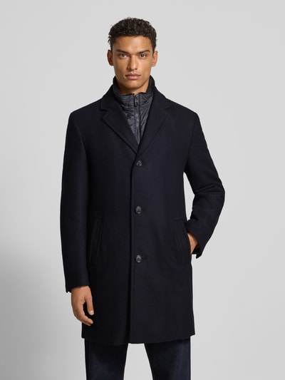 HECHTER PARIS Lange jas van wolmix Marineblauw - 4