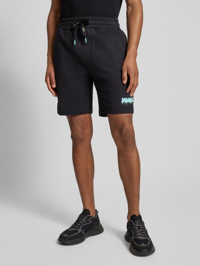 HUGO Regular Fit Shorts mit Label-Print Black 4
