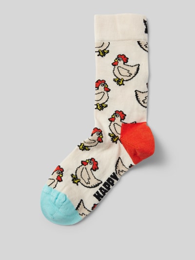 Happy Socks Socken mit Stretch-Anteil Modell 'Rooster' Weiss 1