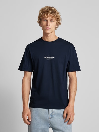 Jack & Jones T-Shirt mit Rundhalsausschnitt Modell 'JORVESTERBRO' Dunkelblau 4