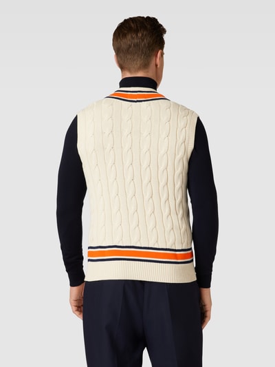 Polo Ralph Lauren Pullunder mit Kontraststreifen Modell 'CRICKET' Offwhite 5